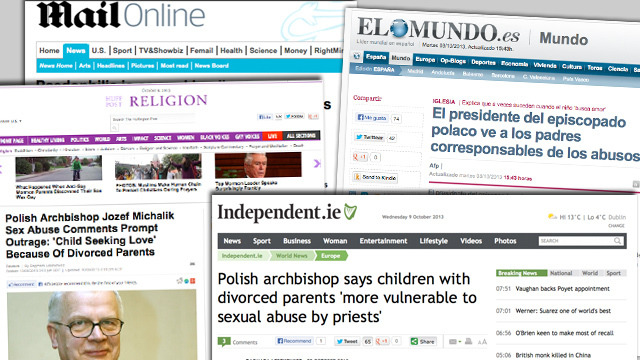 Zagraniczne media po słowach arcybiskupa: pedofilia pozostaje w Polsce tabu