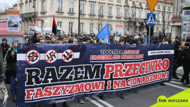 Marsz antyfaszystów w Warszawie