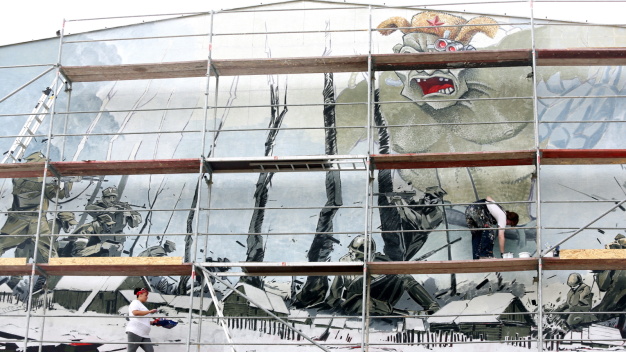 Żołnierze Wyklęci i bestia Związku Radzieckiego na nowym muralu 